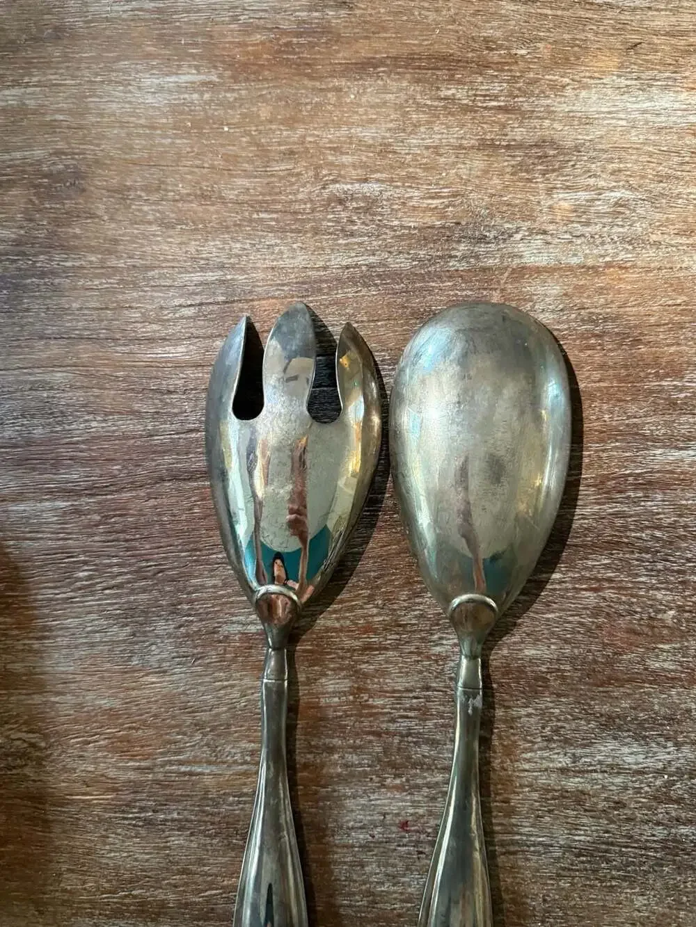 Godinger Silver Plated Salad Serving Set Fork and Spoon